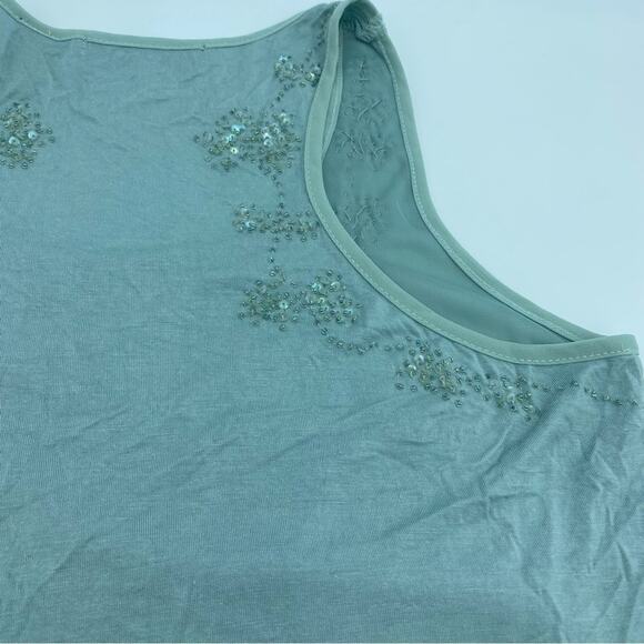 BKE  Tank Top Women's Small Seafoam Green Sequined & Beaded  Dressy - Picture 5 of 6